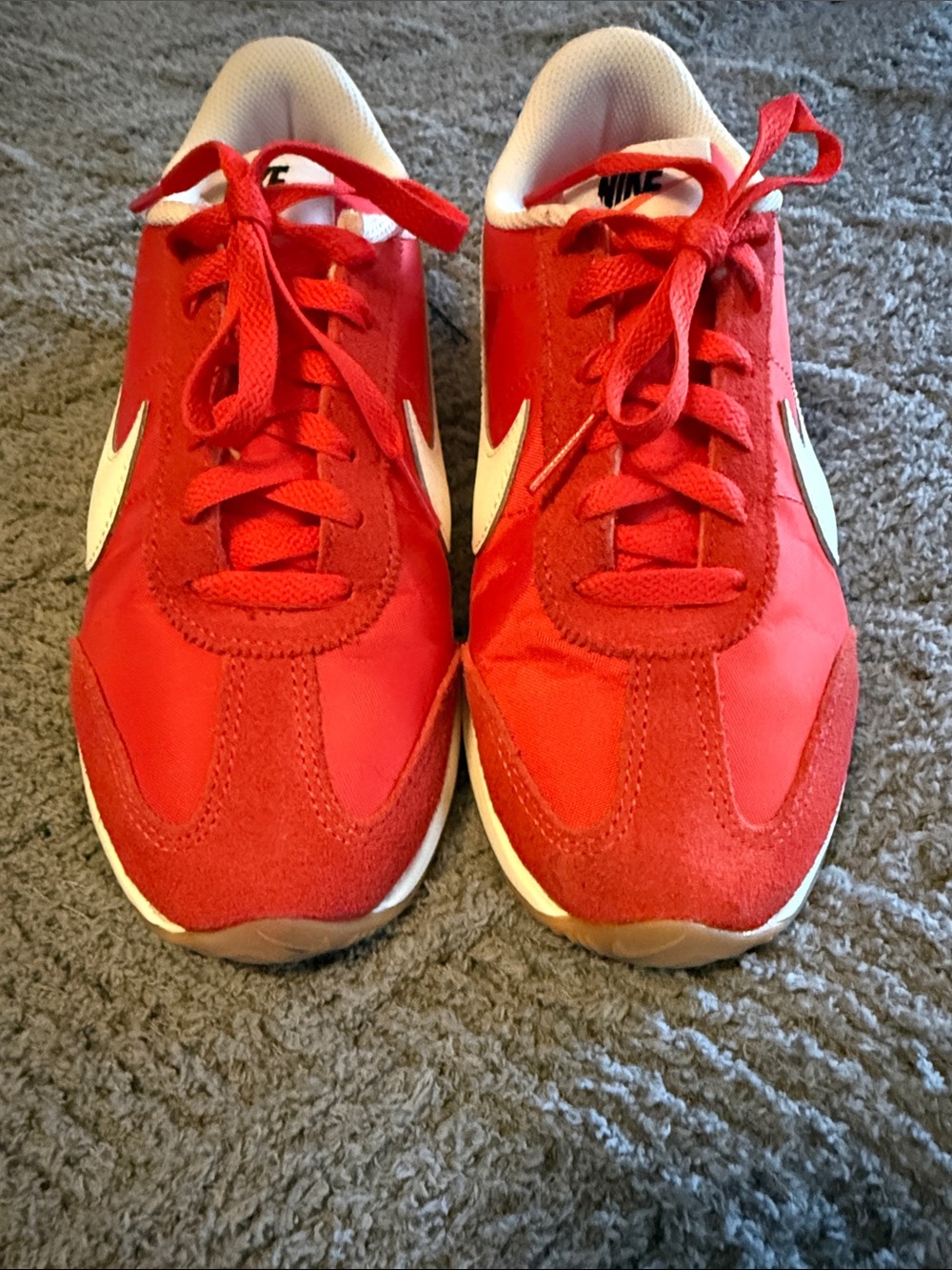 Nike Red and White Retro Runner Sneakers